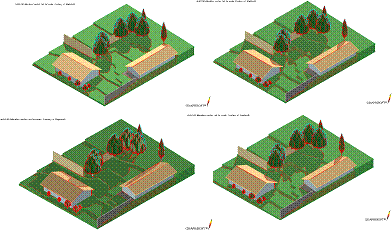 Figure 1.  Land topography and shadow analysis of the proposed site to design a café developed in the paperless design studio