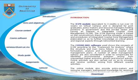 Figure 1: Online Coastal Zone Management module