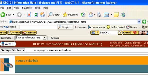 Figure 1: Course Schedule